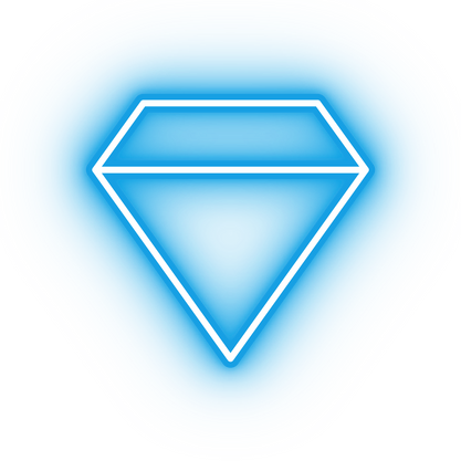 Neon blue diamond icon